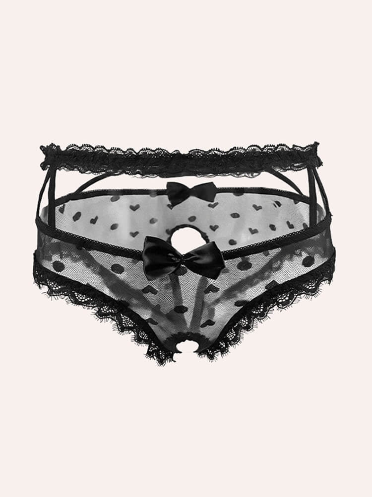 Men's Sexy Soft Lace Trim Hollow Sheer Briefs