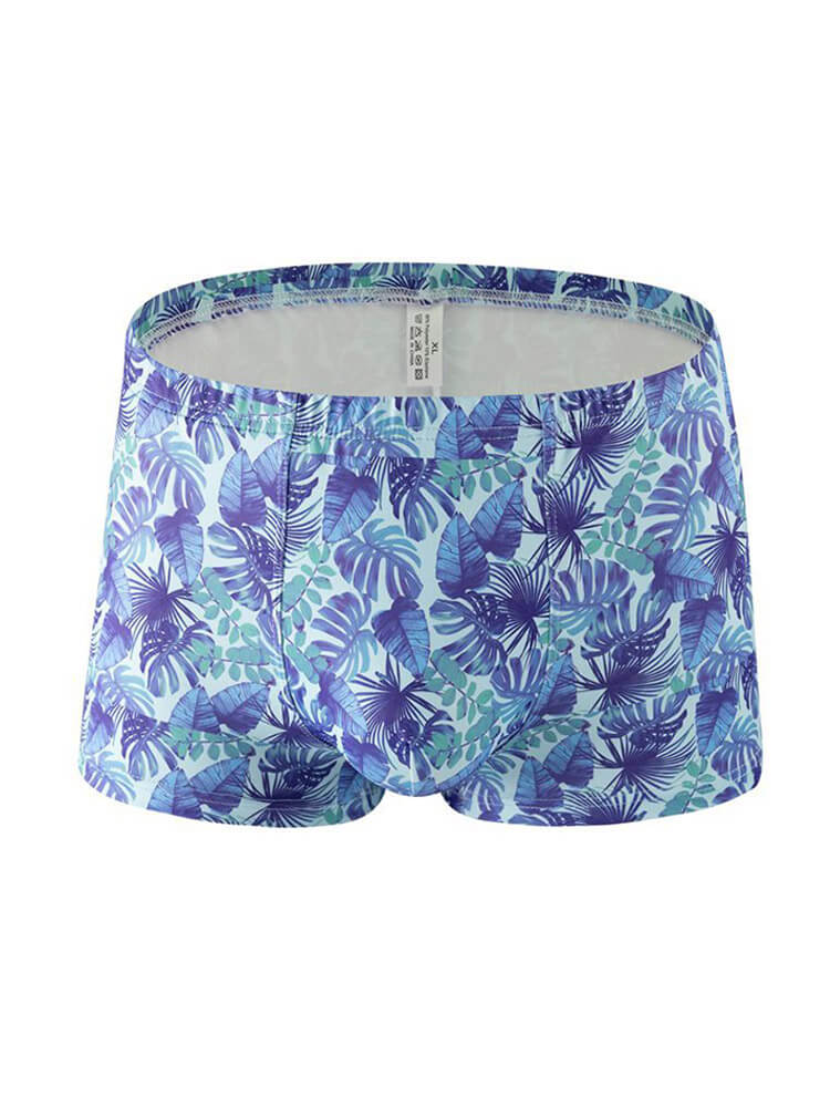 Men's Floral Print Breathable Milk Silk Boxer Briefs