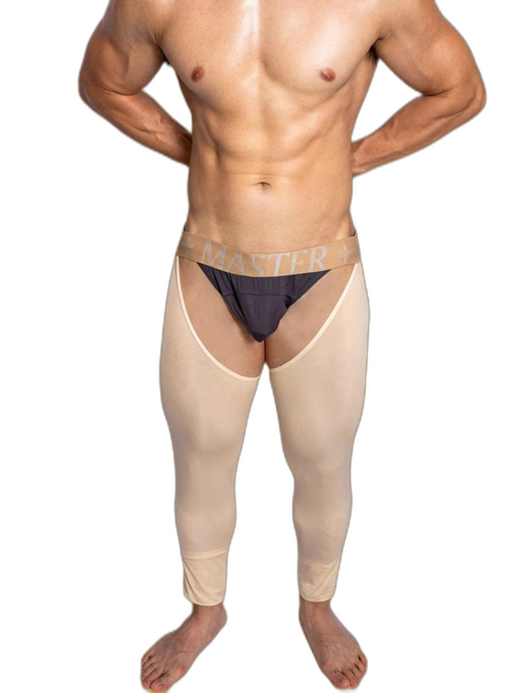 Men's Low-Waist Sexy Hollow Silk-Smooth Semi-Transparent Thermal Pants
