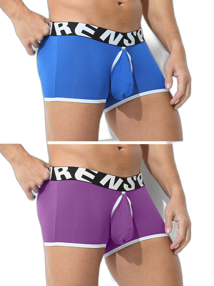 2 Pack Men's Modal Sexy Breathable Classic Trunks