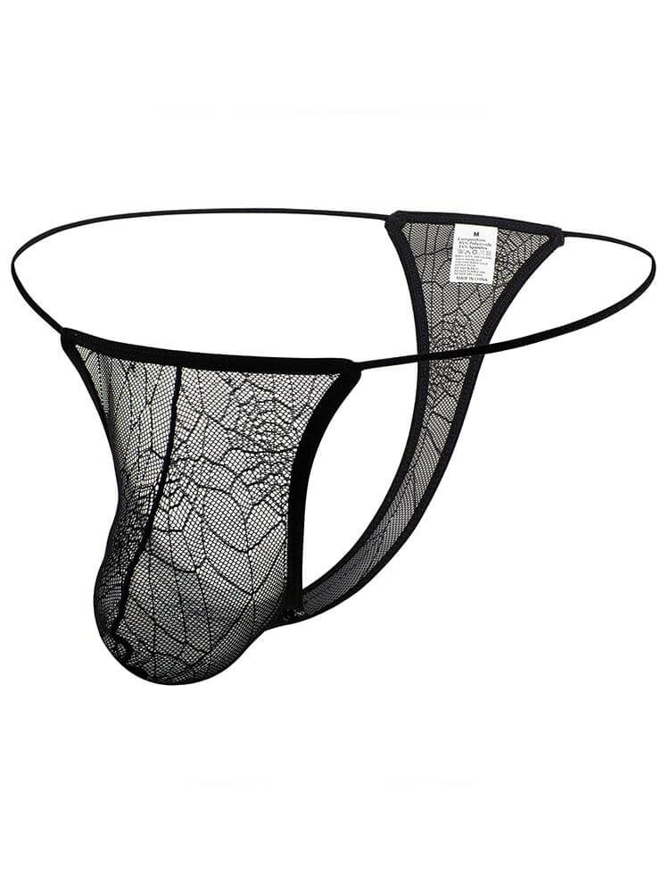 Men's Sexy See-Through Lace String Thong