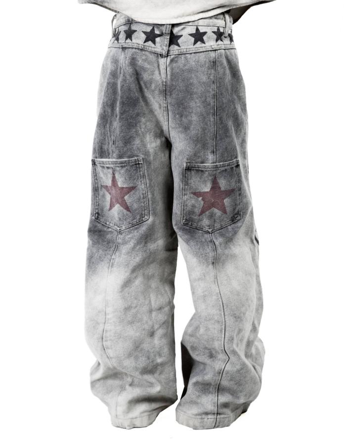 KIIKIO Y2K Music Note Star Wide-Leg Jeans