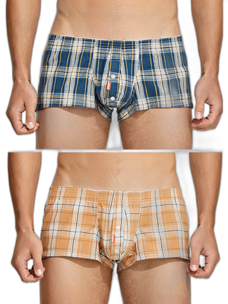 2 Pack Men's Plaid Lounge Shorts, Stylish and Breathable Sleep Trunks