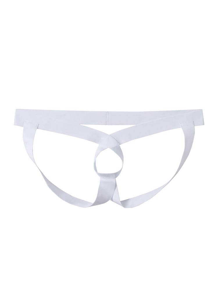 Men's Sexy Solid Color Hollow Loops Double Thong