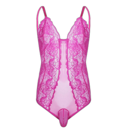 Lace Bodysuit Transparent Erotic Wear for Androgynes