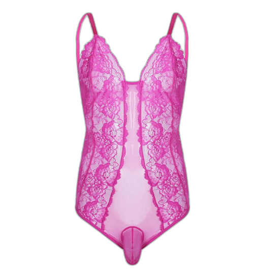 Lace Bodysuit Transparent Erotic Wear for Androgynes