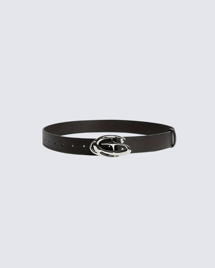 Unique Silver Buckle Design Belt