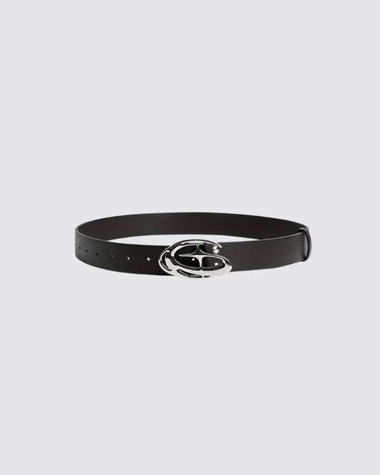 Unique Silver Buckle Design Belt