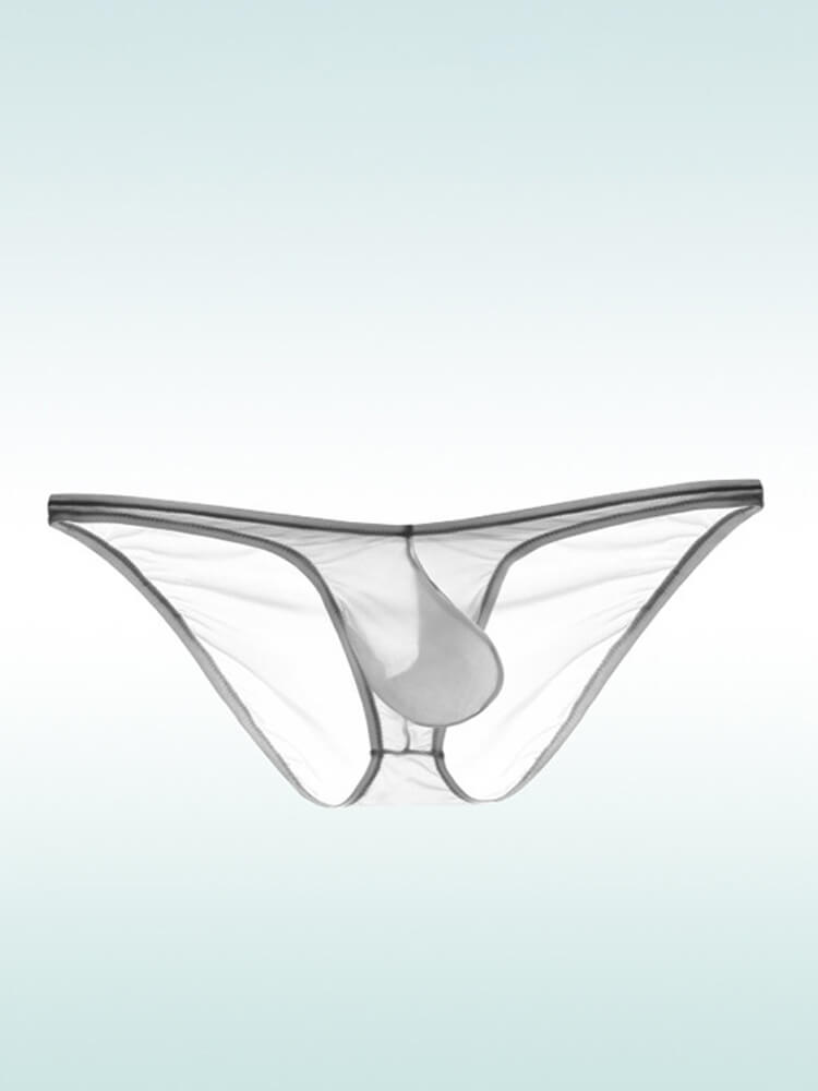 Men's Sexy Thin Transparent Low-Rise One-Piece Briefs