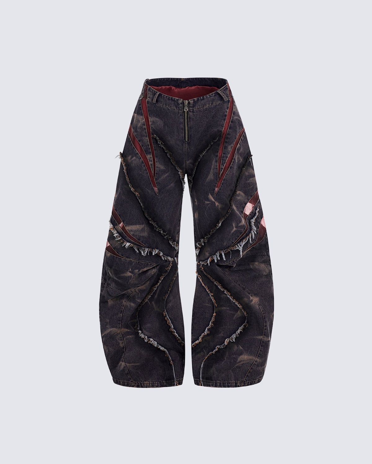 KIIKIO Distressed Ripped Denim Pants – Streetwear with Unique Torn Details