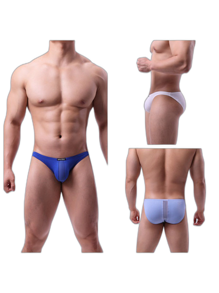 2 Pack Men's Solid Sexy Low-Rise Briefs
