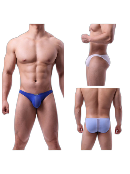 2 Pack Men's Solid Sexy Low-Rise Briefs