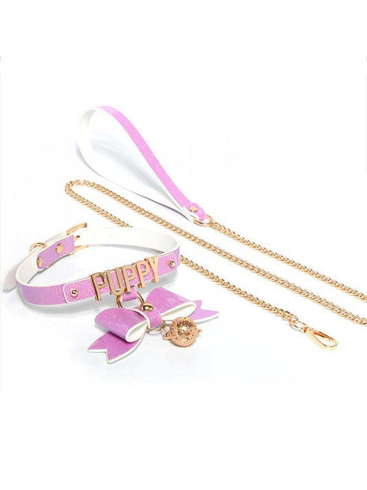 SM Bow Light-Up Bell Puppy Choker