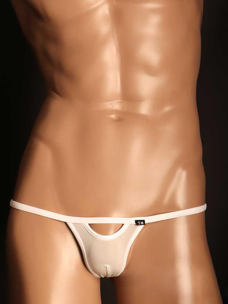 Men's Solid Sexy Front Hollow Low Rise Thong