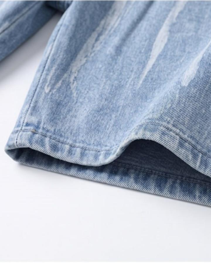 Paint Splatter Denim Shorts