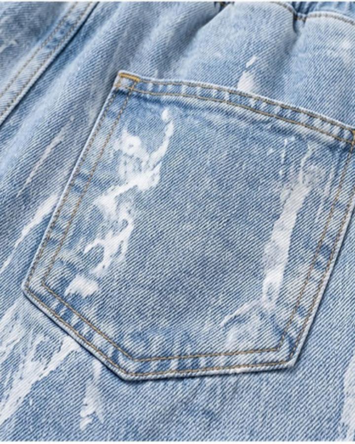 Paint Splatter Denim Shorts