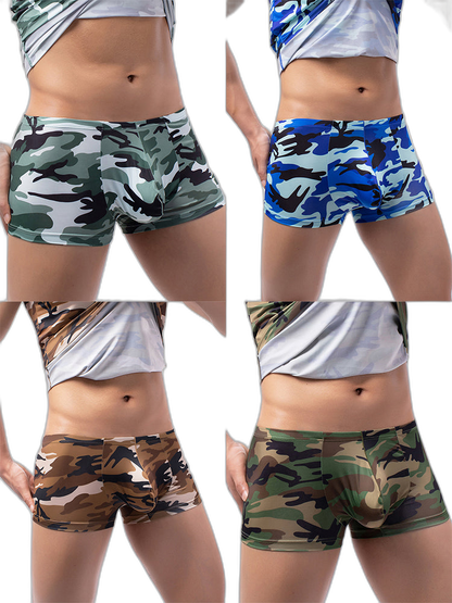 4-pack Men's Low-rise U-pouch Camouflage Boxer Briefs