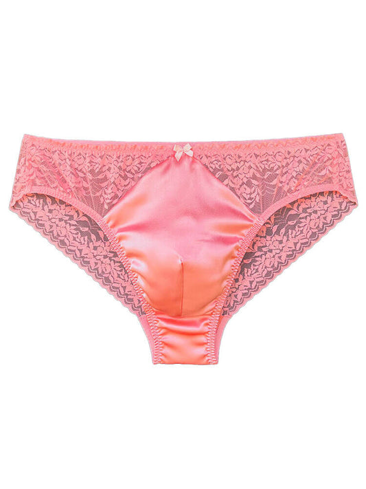 Men's Sexy See-Through Soft Mulberry Silk Briefs
