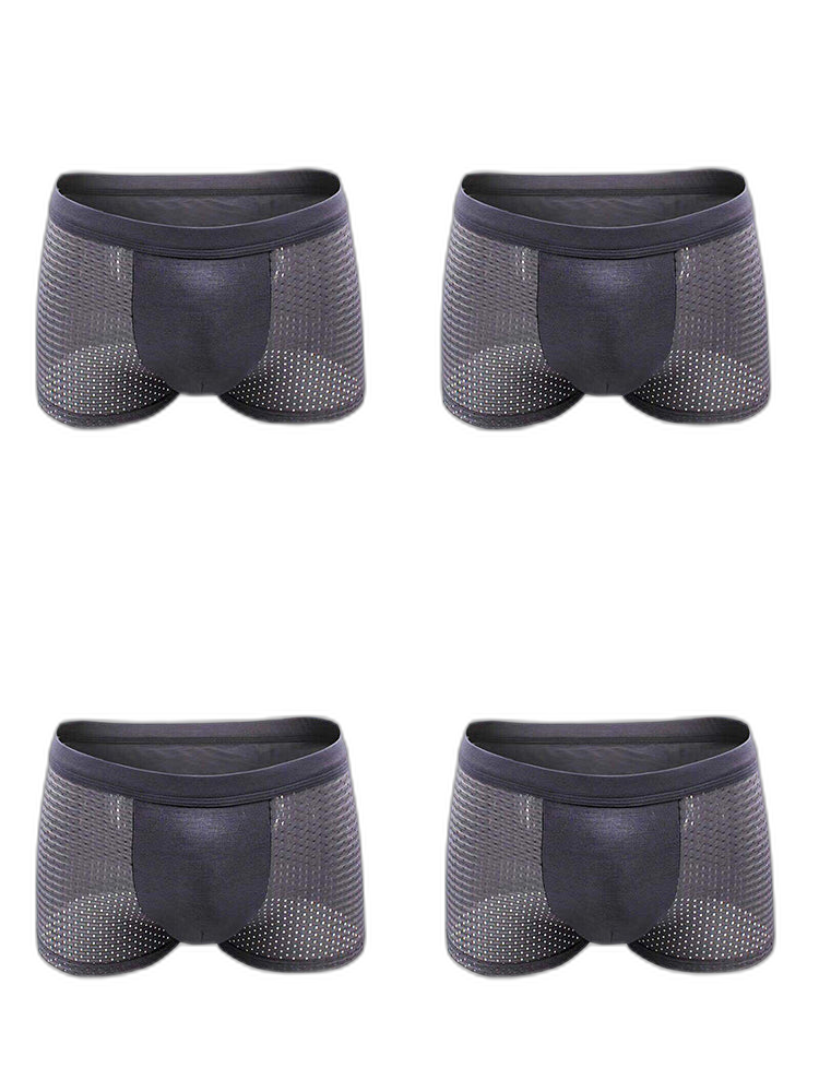 4 Pack Men’s Breathable Mesh Trunks with Antibacterial Fabric