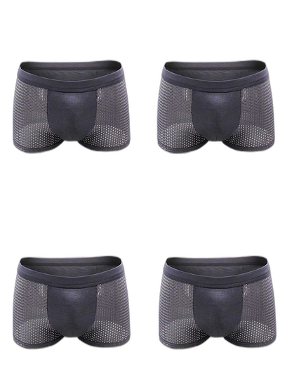 4 Pack Men’s Breathable Mesh Trunks with Antibacterial Fabric
