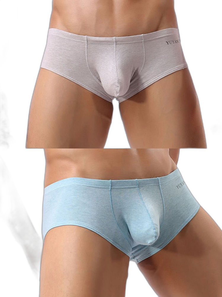 2 Pack Men's U-Pouch Casual Solid Trunks