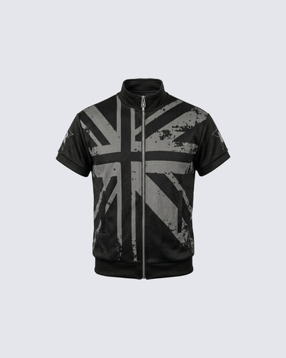 Light Asian Street Stand Collar Zip Tee Jacket