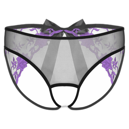 Open Crotch Embroidered Mens Lace Briefs