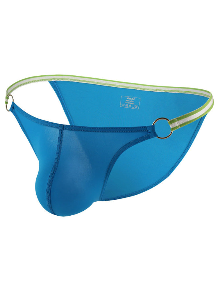 Men's Ice Silk Solid Color Nylon Briefs