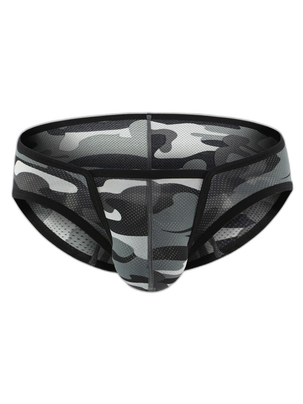 Men’s Sexy Camo Print Mesh Bikini