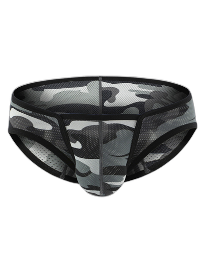 Men’s Sexy Camo Print Mesh Bikini