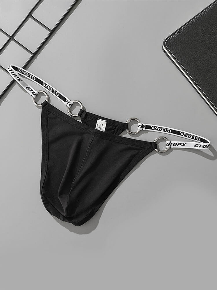 Men's Metal Ring Low-Rise Sexy U-Convex Thong