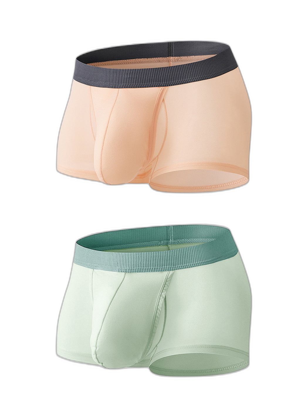 2 Pack Men's Ultra-Thin Trunks with Open Fly