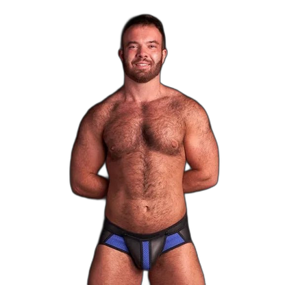 Mr S Leather Neo Air Mesh All Access Brief | Black/Blue