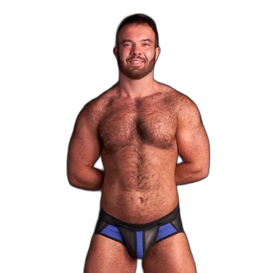 Mr S Leather Neo Air Mesh All Access Brief | Black/Blue