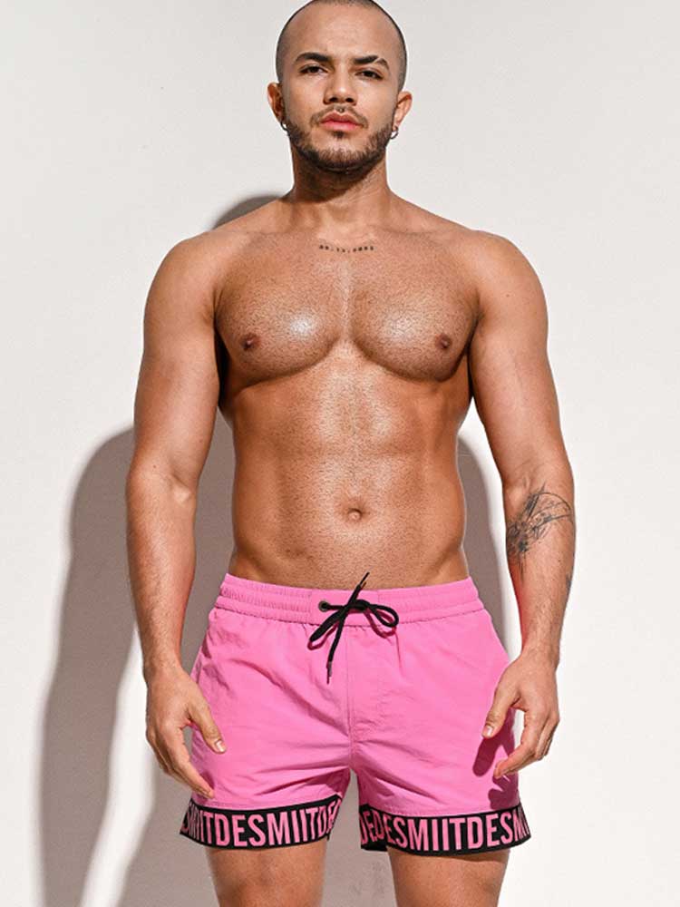 Men's Stylish Letter Athletic Beach Swim Trunks