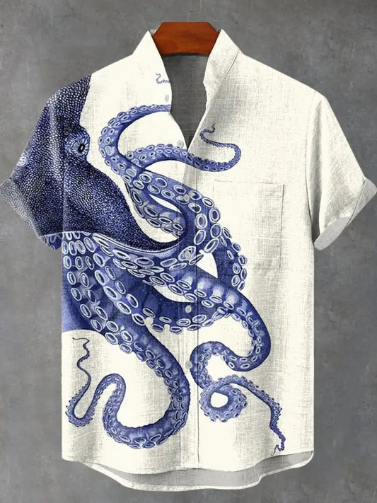 Men's Octopus Tentacle Print Casual Shirt