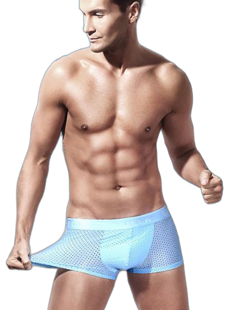 Men's Mesh Thin Ice Silk High-Stretch Comfy Waistband Trunks
