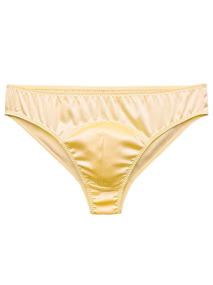 Men's Ultra-Thin Solid Color breathable Silk Briefs