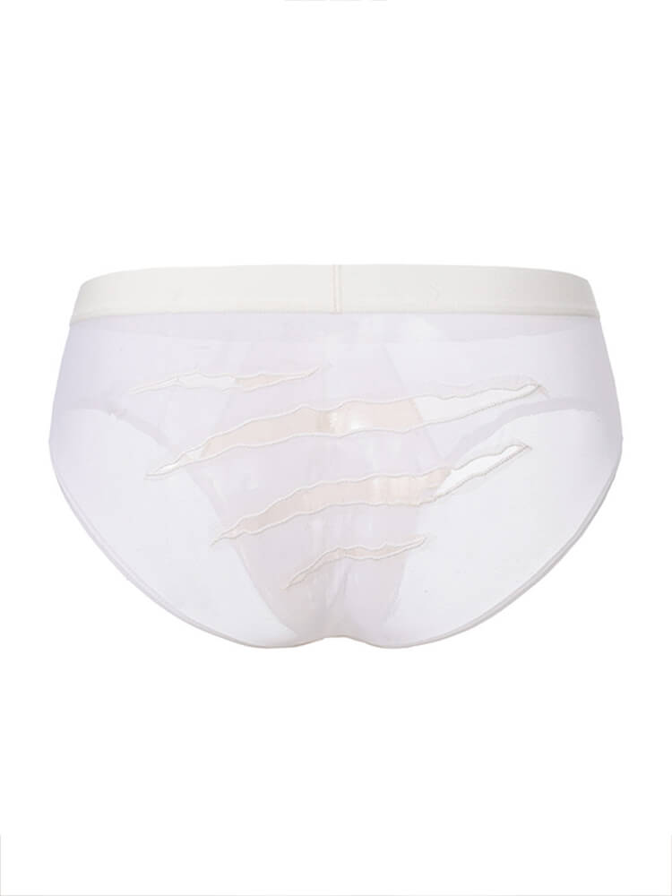 Men's Sexy Mesh Scratch-Mark Design Briefs