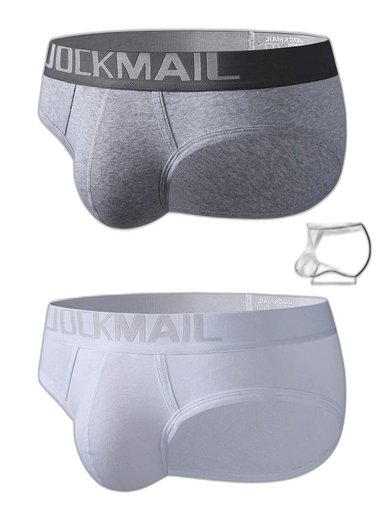 2 Pack Men's Sexy Cotton Support Contour Pouch Briefs