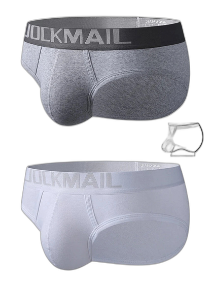 2 Pack Men's Sexy Cotton Support Contour Pouch Briefs