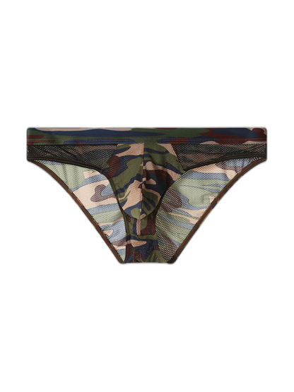 2 Pack Men's Classic Camo Mesh U-Shaped Pouch Breathable Briefs