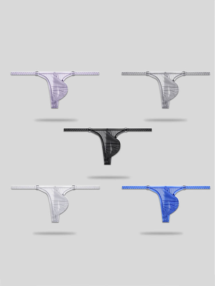 Men's Sexy Ultra-Thin Ice Silk Sheer Low-Rise Thong