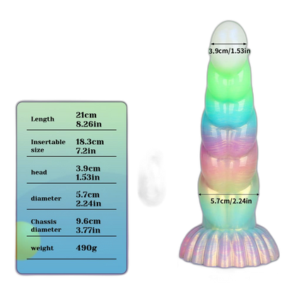 WistGlow – Fantasy Dildo – Spiral Texture & Glow-in-the-Dark Vibrating Dildo