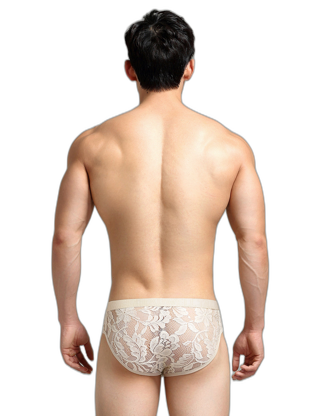 Men's Sexy Lace Semi-Sheer Trunks
