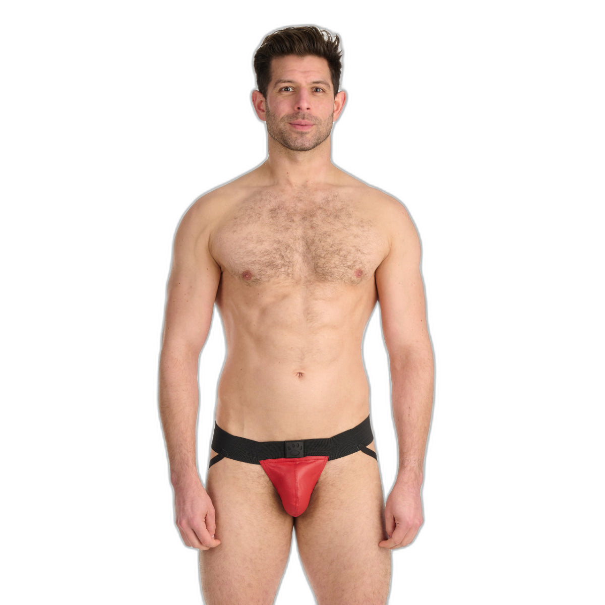 Prowler RED Leather Pouch Jock Strap Black Red