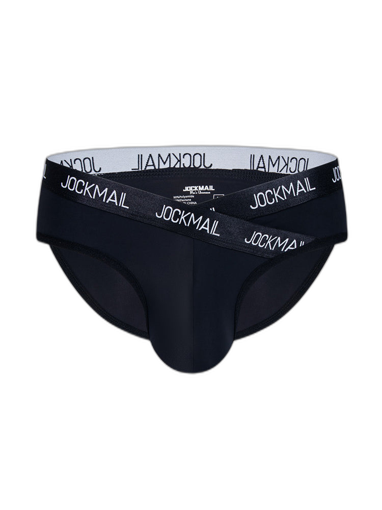 2 Pack Men's Sporty Letter Print Supportive Low-Rise Ice Silk Skin-Friendly Bikini