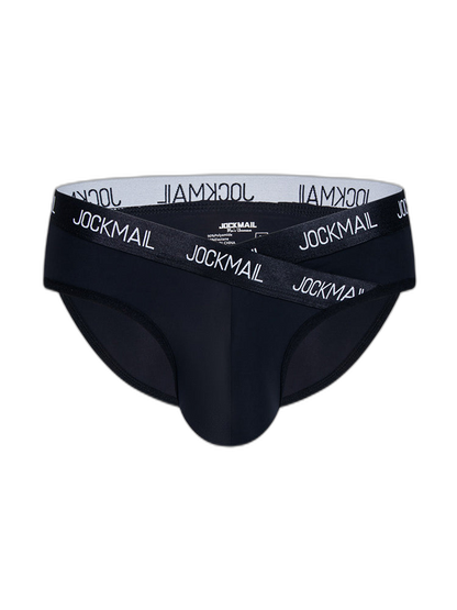 2 Pack Men's Sporty Letter Print Supportive Low-Rise Ice Silk Skin-Friendly Bikini