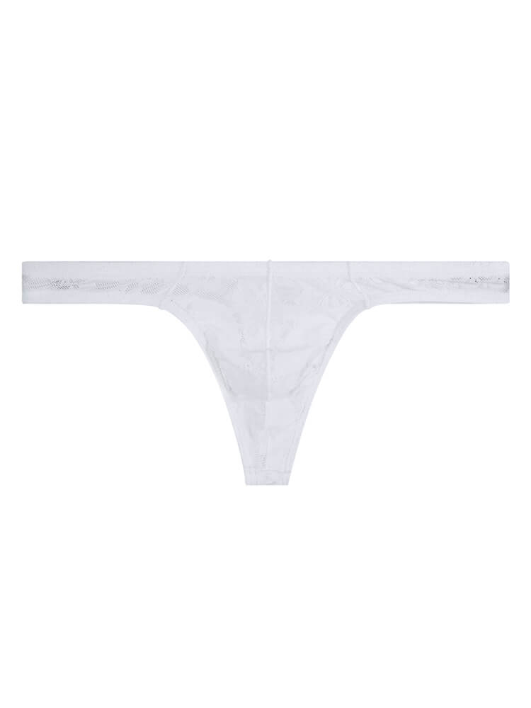 Men's Sexy Sheer Lace-Patterned Stretch Thong