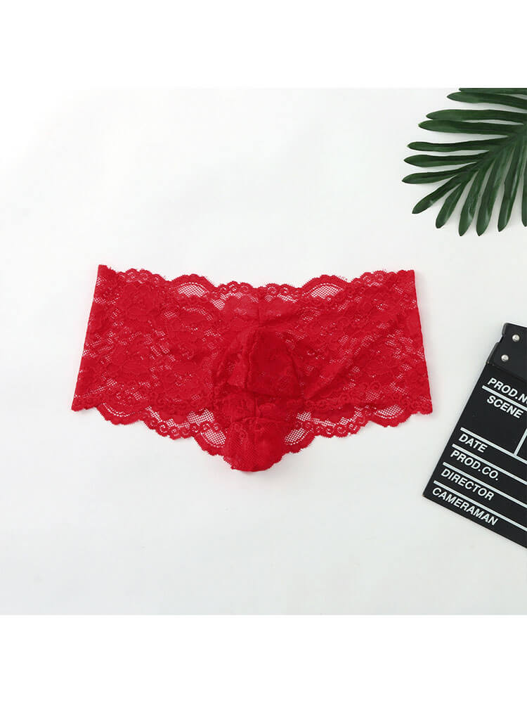 Men's Nightclub Lace See-through Briefs